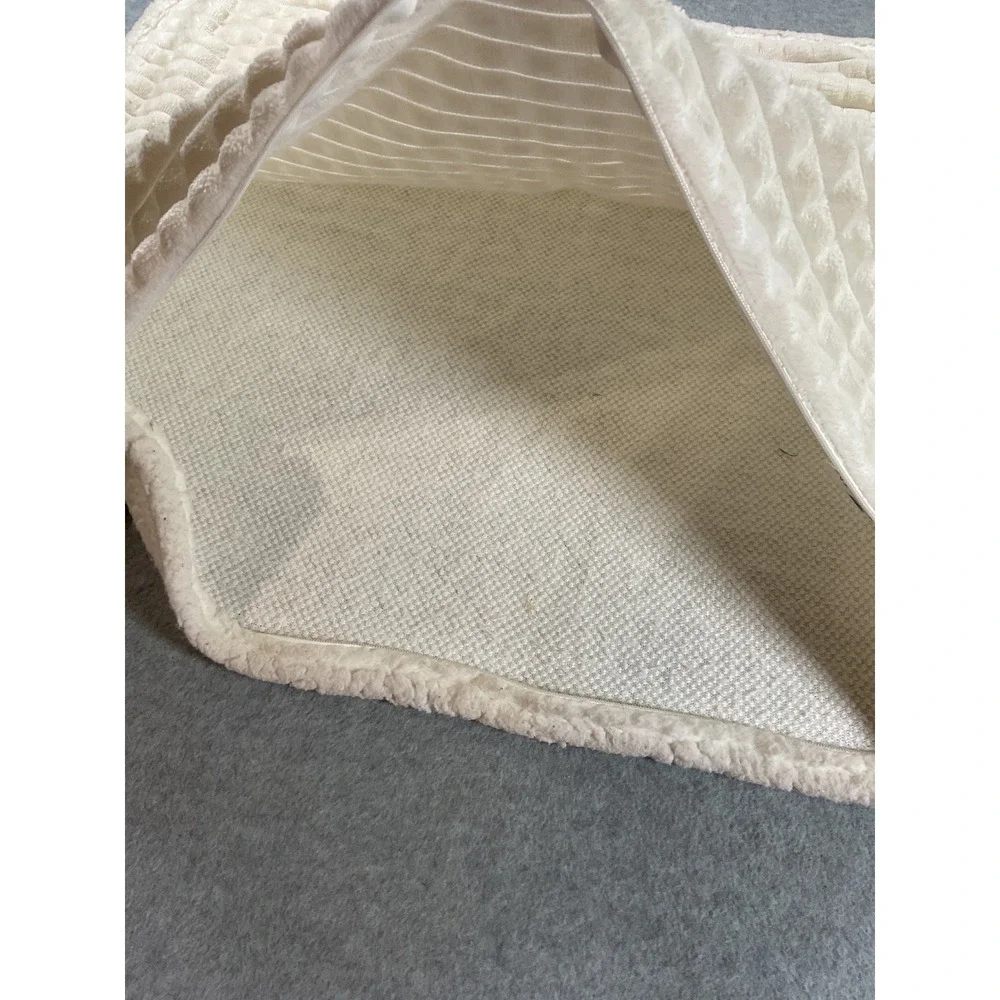 UGG Cream Faux Fur Waffle Texture Decorative Pillow Cover 20x26 Sherpa 2122